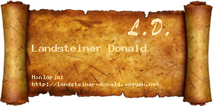 Landsteiner Donald névjegykártya